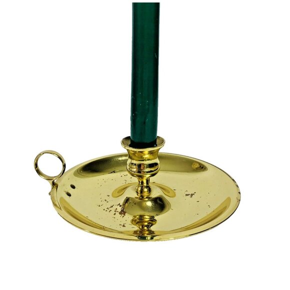 Baldwin Solid Brass Maid Chamberstick Candlestick Candle Holder Vintage Patina - Picture 1 of 14